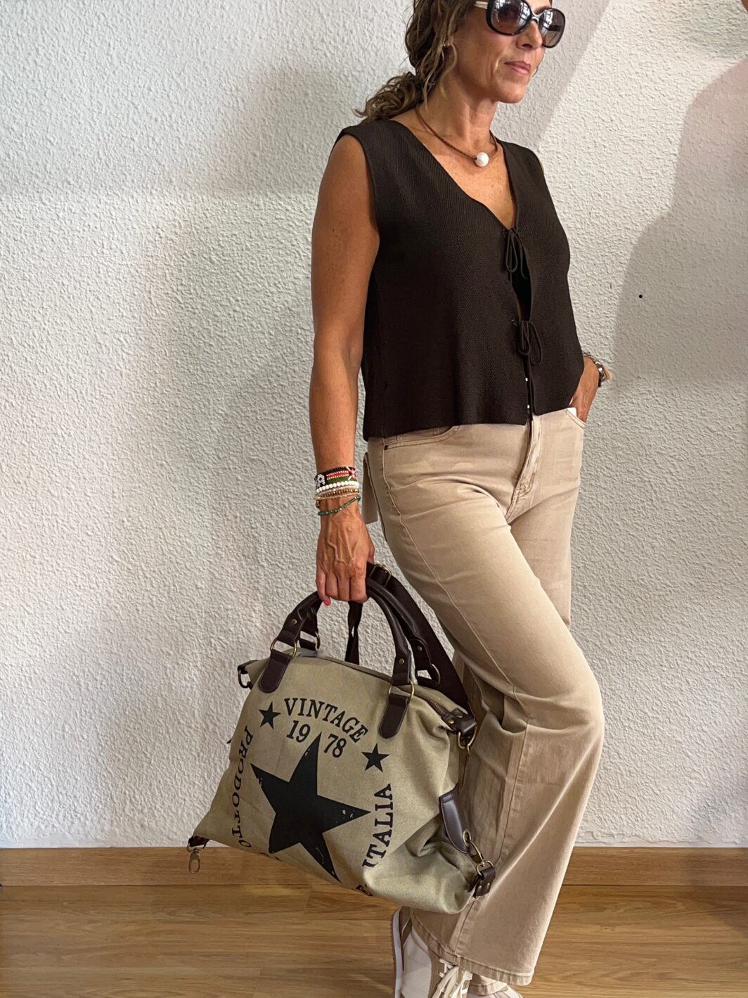 Bolso loneta Big Vintage Star - Imagen 2