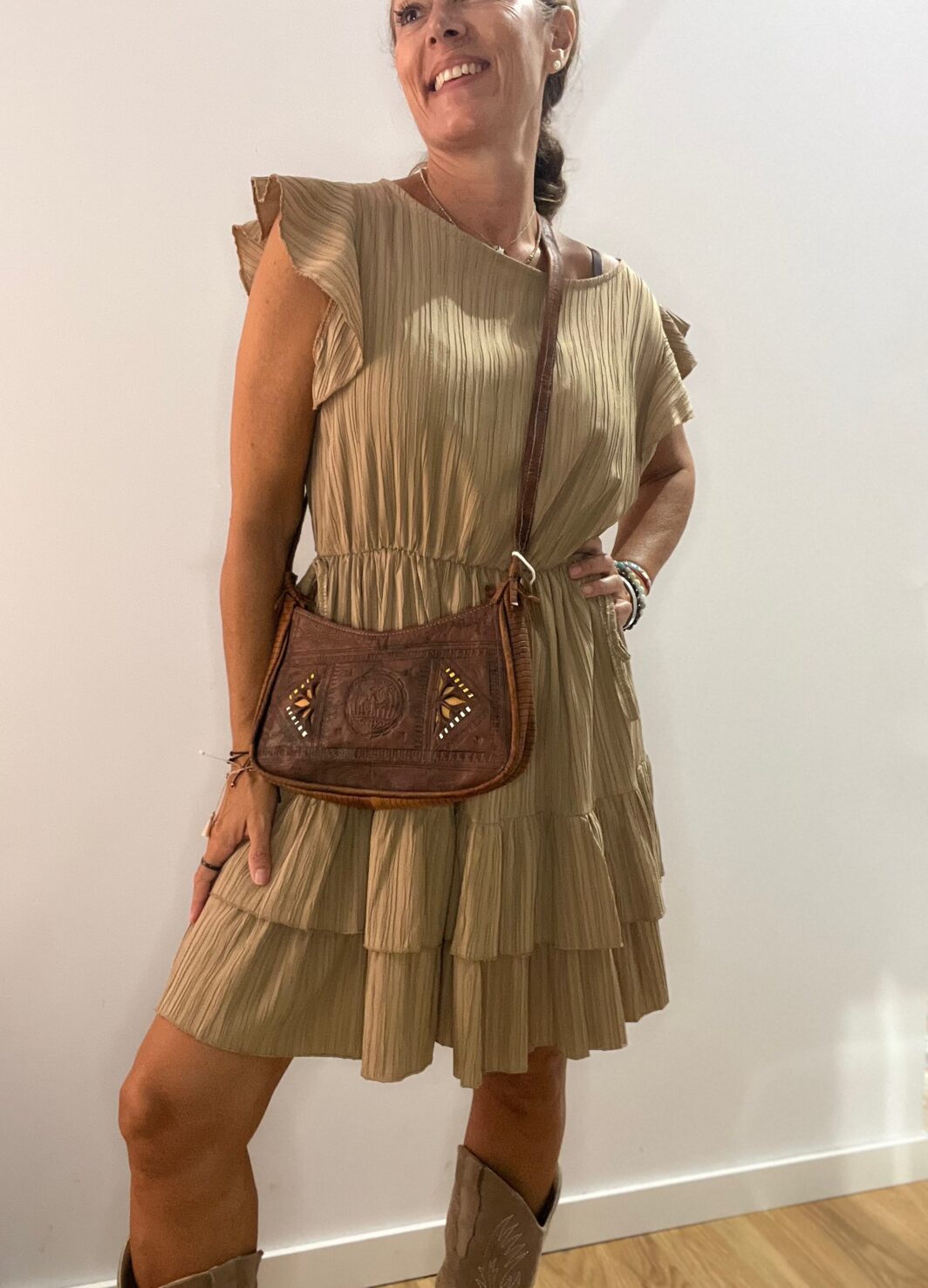 Vestido corto 2 volantes - Imagen 2