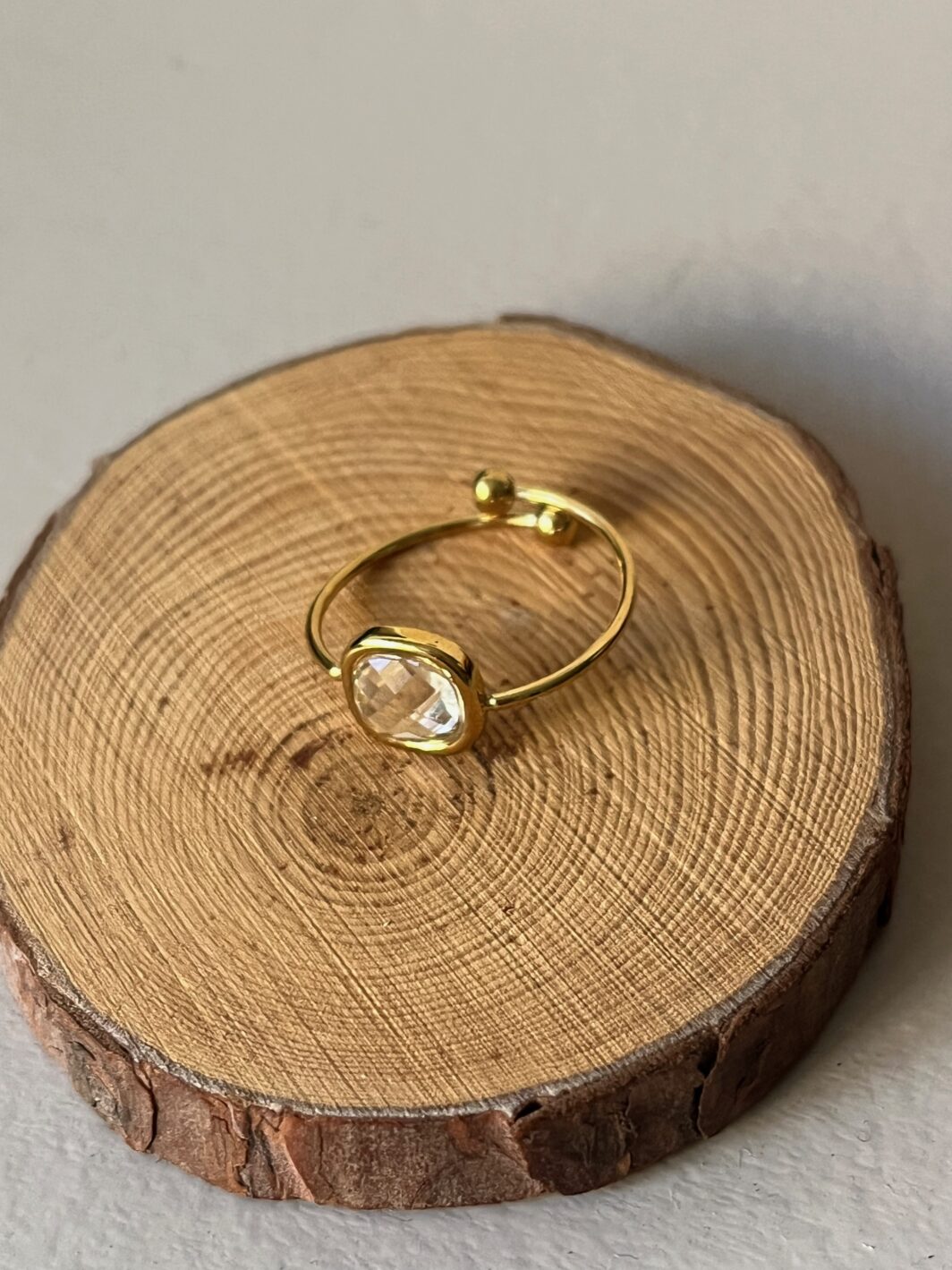 Anillo Circonita dorado - Imagen 3