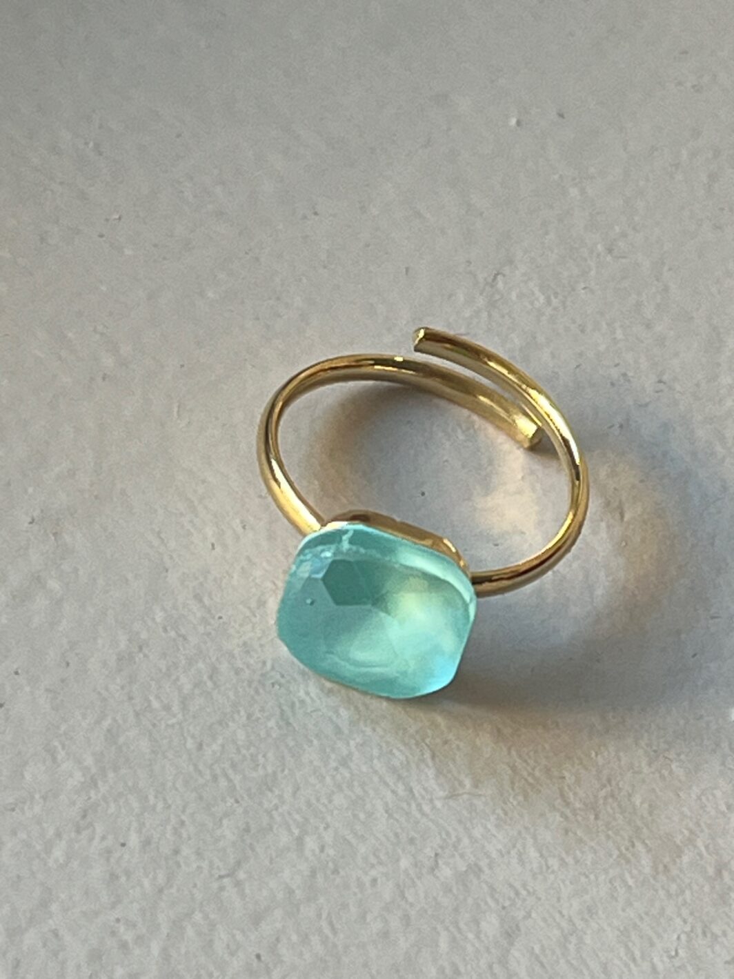 Anillo oro piedra turquesa - Imagen 2