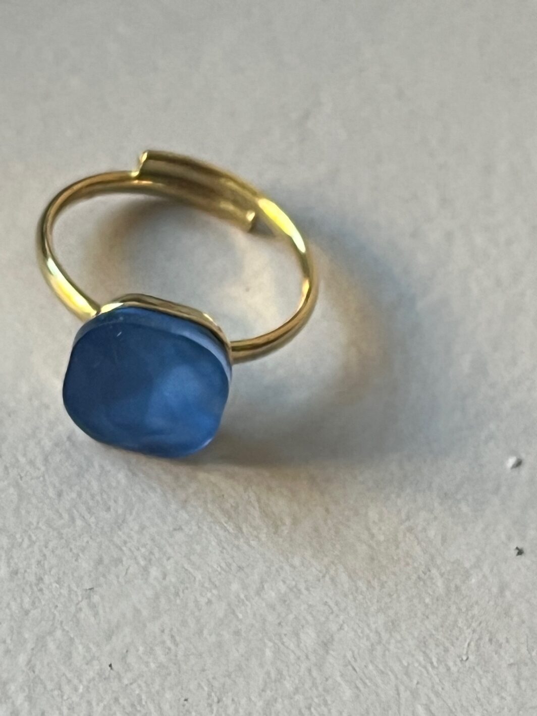 Anillo oro piedra azul - Imagen 3