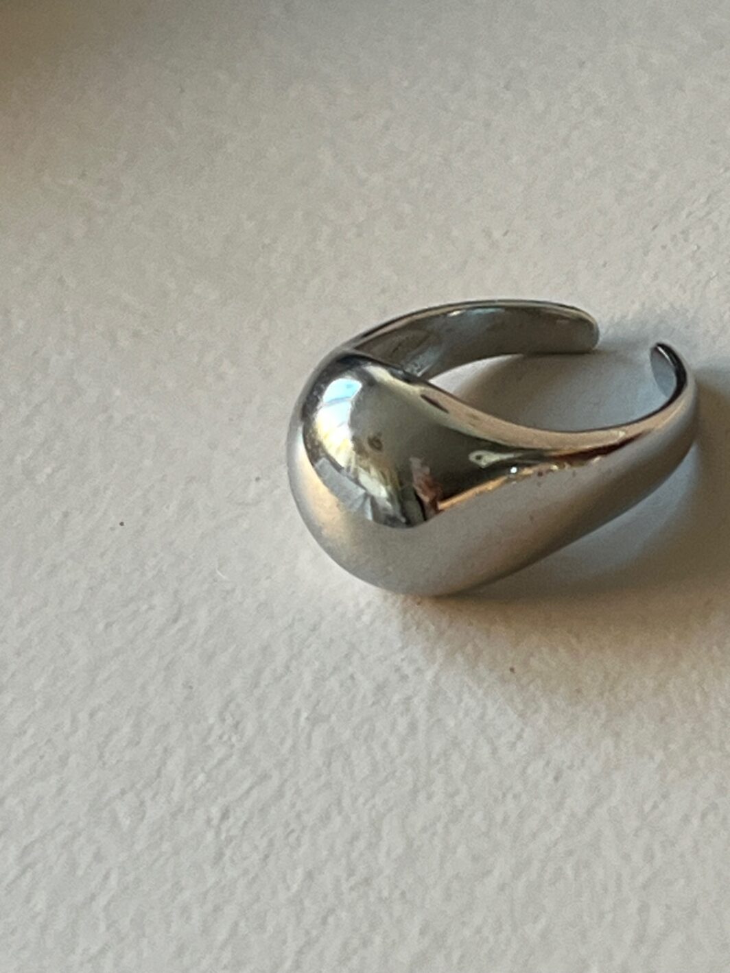 Anillo lágrima plateado - Imagen 4