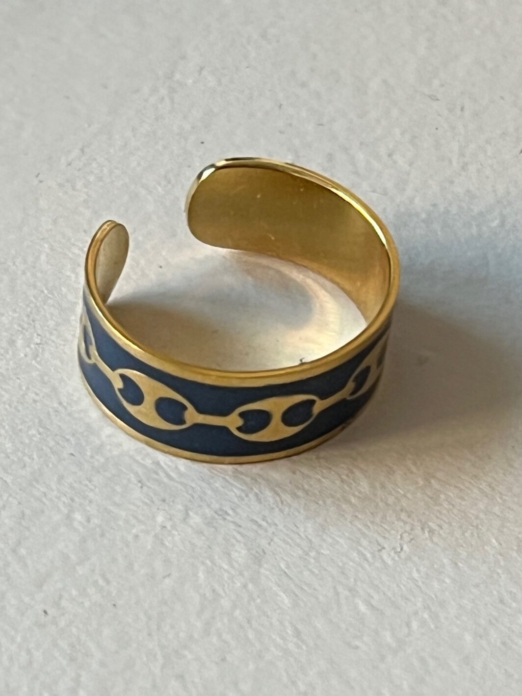 Anillo cadena azul oro - Imagen 2