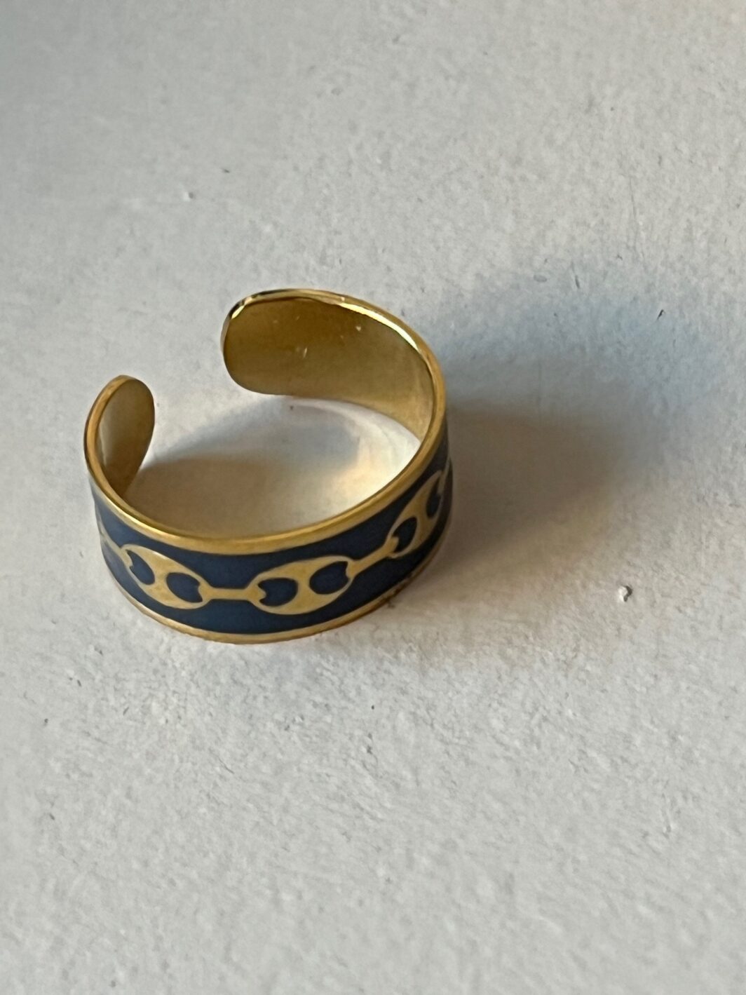 Anillo cadena azul oro - Imagen 3