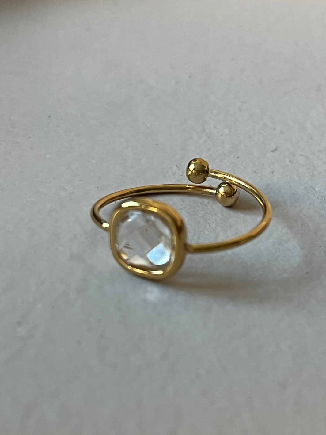 Anillo Circonita dorado - Imagen 2